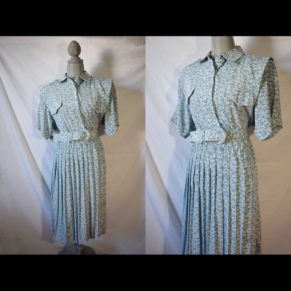 floral shirtwaist dress